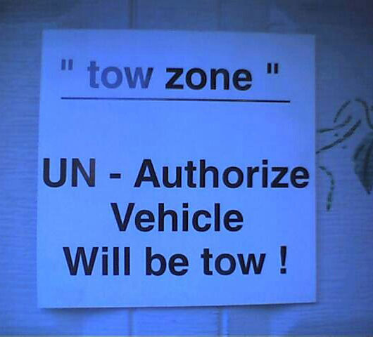 Tow Sign