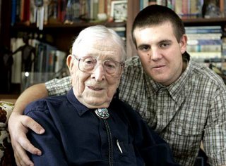 John Wooden with great-grandson Tyler Trapani